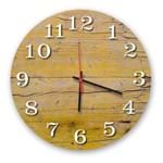 Ficha técnica e caractérísticas do produto Relógio de Parede Decorativo Madeira Pátina Amarelo 35cm Médio