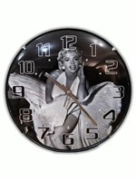 Ficha técnica e caractérísticas do produto Relógio de Parede Decorativo Marylin Monroe Preto e Branco Plástico 30cm - Clink