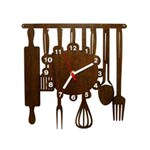 Ficha técnica e caractérísticas do produto Relógio de Parede Decorativo - Modelo Cozinha - Marrom