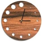 Relógio de Parede Decorativo Premium Amadeirado com Detalhes Vazado Médio
