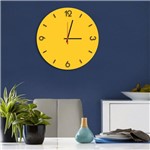 Ficha técnica e caractérísticas do produto Relógio de Parede Decorativo Premium Amarelo com Números em Relevo - Prego e Martelo