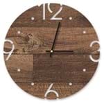 Relógio de Parede Decorativo Premium Madeira Ripada com Números Vazados Médio