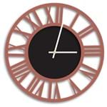 Relógio de Parede Decorativo Premium Vazado Números Romanos Cobre Metálico com Detalhe Preto Ônix Médio