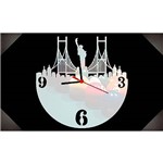 Ficha técnica e caractérísticas do produto Relógio de Parede Decorativo Quadro Espelhado New York 50 Cm