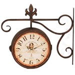 Ficha técnica e caractérísticas do produto Relógio de Parede Decorativo Retrô Estação de Trem Paris Dupla Face 32 Cm