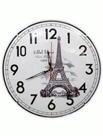 Relógio de Parede Decorativo Torre Eiffel Branco Plástico 30cm - Clink