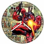 Ficha técnica e caractérísticas do produto Relógio de Parede Desenho Deadpool Decorar