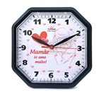 Ficha técnica e caractérísticas do produto Relógio de Parede Dias das Mães Oitavado Preto - Plashome