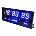 Relogio de Parede Digital Alarme Calendario de Led Azul (rel-56) - Braslu