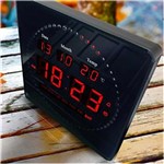 Ficha técnica e caractérísticas do produto Relógio de Parede Digital com Medidor de Temperatura 28x28cm