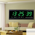 Ficha técnica e caractérísticas do produto Relógio De Parede Digital Grande Led Tempo Calendário Temperatura Mesa Relógio