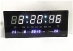 Relógio de Parede Digital Led Branco Grande Data Mês e Ano Temperatura Dia da Semana Despertador - Luatek