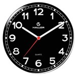 Relógio de Parede Disco New York 5395/02 22cm Preto Haller