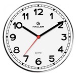Ficha técnica e caractérísticas do produto Relógio de Parede Disco New York 5395/01 22cm Branco - Haller