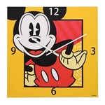 Relógio Mickey de Parede Formato Tela Amarelo