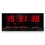 Ficha técnica e caractérísticas do produto Relógio de Parede Display Led com Termômetro Calendario e Alarme
