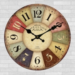 Ficha técnica e caractérísticas do produto Relógio De Parede Do Vintage Rústico Chique Shabby Casa Cozinha De Madeira 30 Cm Decoração 21