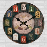 Ficha técnica e caractérísticas do produto Relógio De Parede Do Vintage Rústico Shabby Chic Casa Cozinha De Madeira 30 Cm Decoração 13
