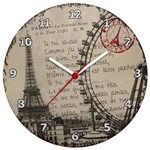Ficha técnica e caractérísticas do produto Relógio de Parede Ecológico Paris Torre Eiffel.