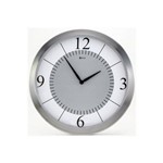 Ficha técnica e caractérísticas do produto Relógio de Parede em Alumínio Redondo Prime 35,5cm Alumínio e Branco
