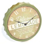 Ficha técnica e caractérísticas do produto Relógio de Parede em Formato de Tampa de Garrafa - Lemonade