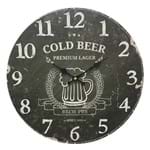 Ficha técnica e caractérísticas do produto Relógio de Parede em Madeira Cold Beer