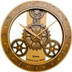 Ficha técnica e caractérísticas do produto Relógio de Parede em Madeira Decorativo Engrenagem a Pilha Herweg Carvalho