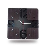 Ficha técnica e caractérísticas do produto Relógio de Parede em Madeira Laminada com Números 3D Espelho