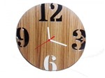 Ficha técnica e caractérísticas do produto Relógio de Parede em Madeira Mdf Laminado com Números Espelhados - Decoramix