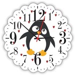 Relogio de Parede em Madeira Pinguim Redondo 29Cm. Imperio Decor