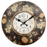 Ficha técnica e caractérísticas do produto Relógio de Parede em Mdf Floral - The Home - Marrom