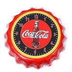 Ficha técnica e caractérísticas do produto Relogio de Parede em Metal Coca Cola Tampinha Redondo 22 Cm