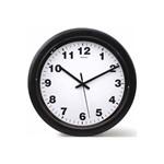 Ficha técnica e caractérísticas do produto Relógio de Parede em Plástico Redondo 30cm Branco e Preto