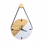 Ficha técnica e caractérísticas do produto Relógio de Parede Escandinavo Duo Branco com Alça 28cm - Edward Clock