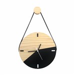 Relógio de Parede Escandinavo Duo Preto com Alça 28cm - Edward Clock