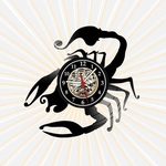 Ficha técnica e caractérísticas do produto Relógio de Parede Escorpião Signos Zodiaco Esoterismo Vinil LP