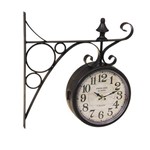 Ficha técnica e caractérísticas do produto Relógio de Parede Estação Paris Preto em Ferro - 56x56 Cm
