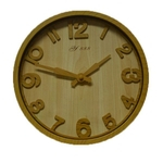 Ficha técnica e caractérísticas do produto Relógio de Parede Estilo Madeira Clara 25 x 25 cm - 72997 CL