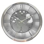 Ficha técnica e caractérísticas do produto Relógio de Parede Estilo Mecânico Vintage Detalhes Prata 30x30 - Minas