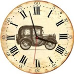 Ficha técnica e caractérísticas do produto Relógio de Parede Estilo Rústico Carro Retrô 30 Cm