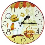 Ficha técnica e caractérísticas do produto Relógio de Parede - Estilo Rústico Cozinheiro CBRN07080