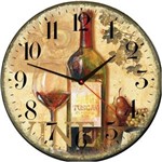 Ficha técnica e caractérísticas do produto Relógio de Parede Estilo Rústico Retrô Copo e Garrafa 30 Cm