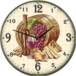 Ficha técnica e caractérísticas do produto Relógio de Parede Estilo Rústico Retrô Garrafa Vinho 30 Cm