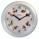 Ficha técnica e caractérísticas do produto Relógio de Parede Eurora Redondo Branco Frutas 651400-021