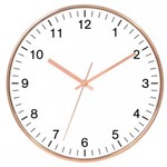 Ficha técnica e caractérísticas do produto Relógio de Parede Faissin de Plâstico Cobre e 30x4cm - Branco e Cobre