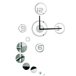 Ficha técnica e caractérísticas do produto Relógio de Parede Fixo Prata Redondo