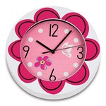 Ficha técnica e caractérísticas do produto Relógio de Parede Flowers Roxo 22cm