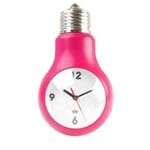 Ficha técnica e caractérísticas do produto Relógio de Parede Formato Lâmpada Rosa Pink