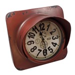 Relógio de Parede Formato Semáforo de Trem Metal Rústico Vermelho - Bom Years