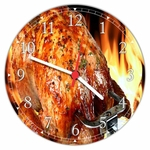 Ficha técnica e caractérísticas do produto Relógio de Parede Frango Assado Gourmet Restaurante Cozinha Decorações